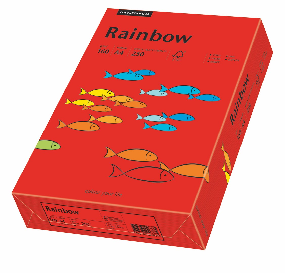 Papier ksero Rainbow A4 160g ciemny czerwony R28 Papyrus